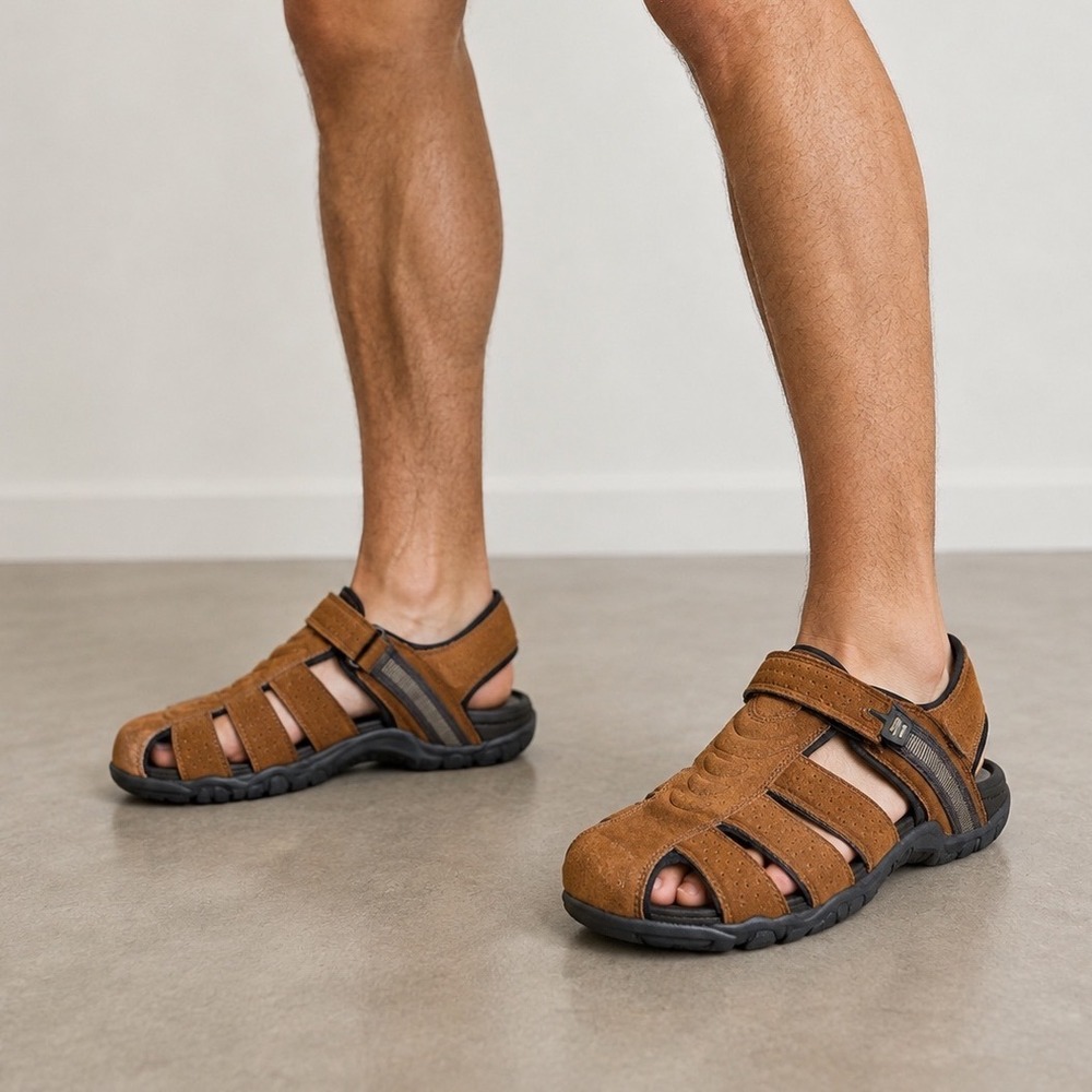Reel Legends Guillermo Mens Brown Leather Fisherman Sandals 13M BM10170